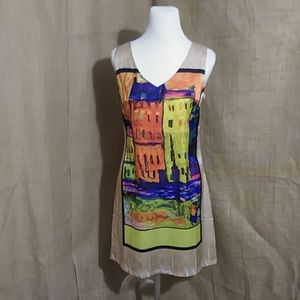 Sweet Miss NWT Size Small Feels Like SILK Vibrant Foreign City Scene Size Small
